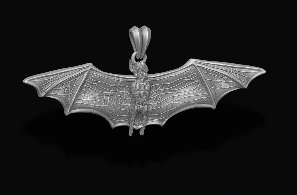 Bat pendant 3D print model_15