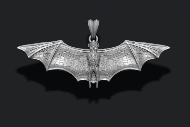 Bat pendant 3D print model_12