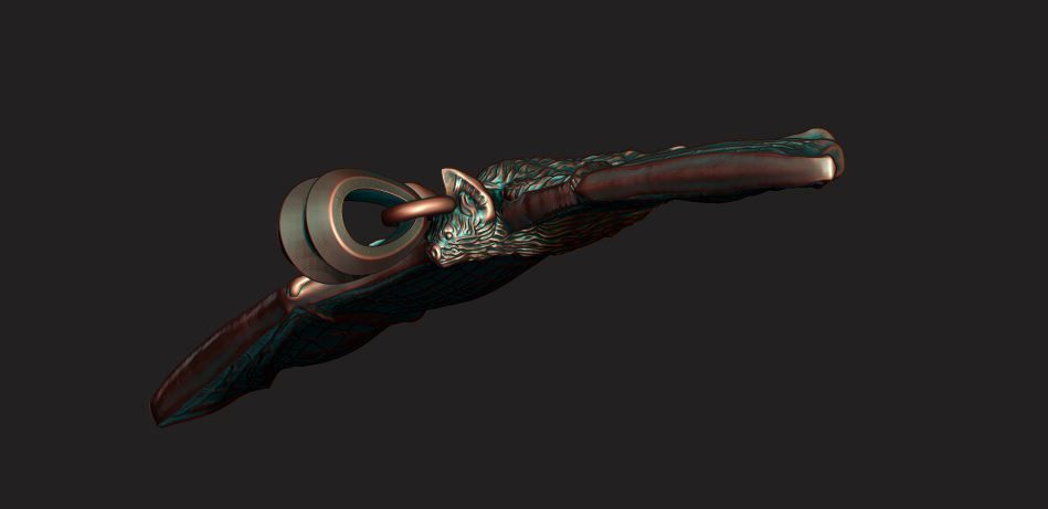 Bat pendant 3D print model_10
