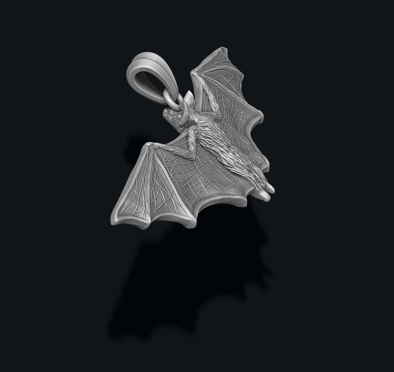 Bat pendant 3D print model_4