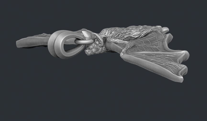 Bat pendant 3D print model_11
