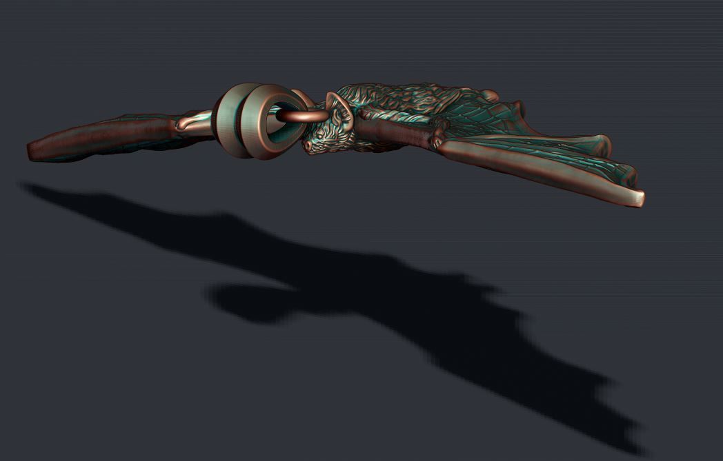 Bat pendant 3D print model_14