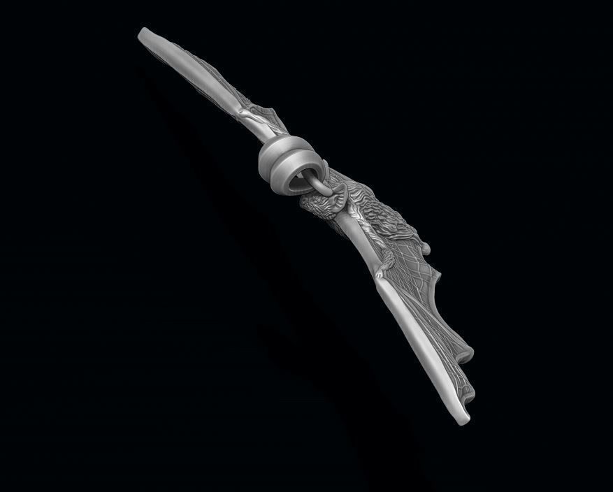 Bat pendant 3D print model_6