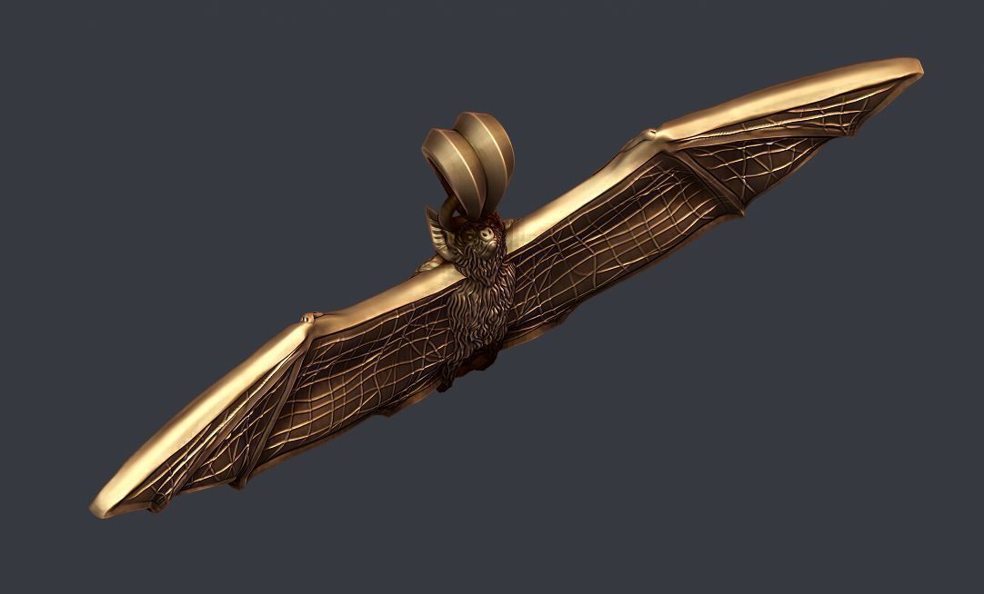 Bat pendant 3D print model_8
