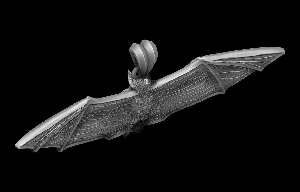 Bat pendant 3D print model_13