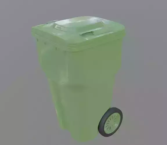 plastic gabage bin Low-poly 3D model