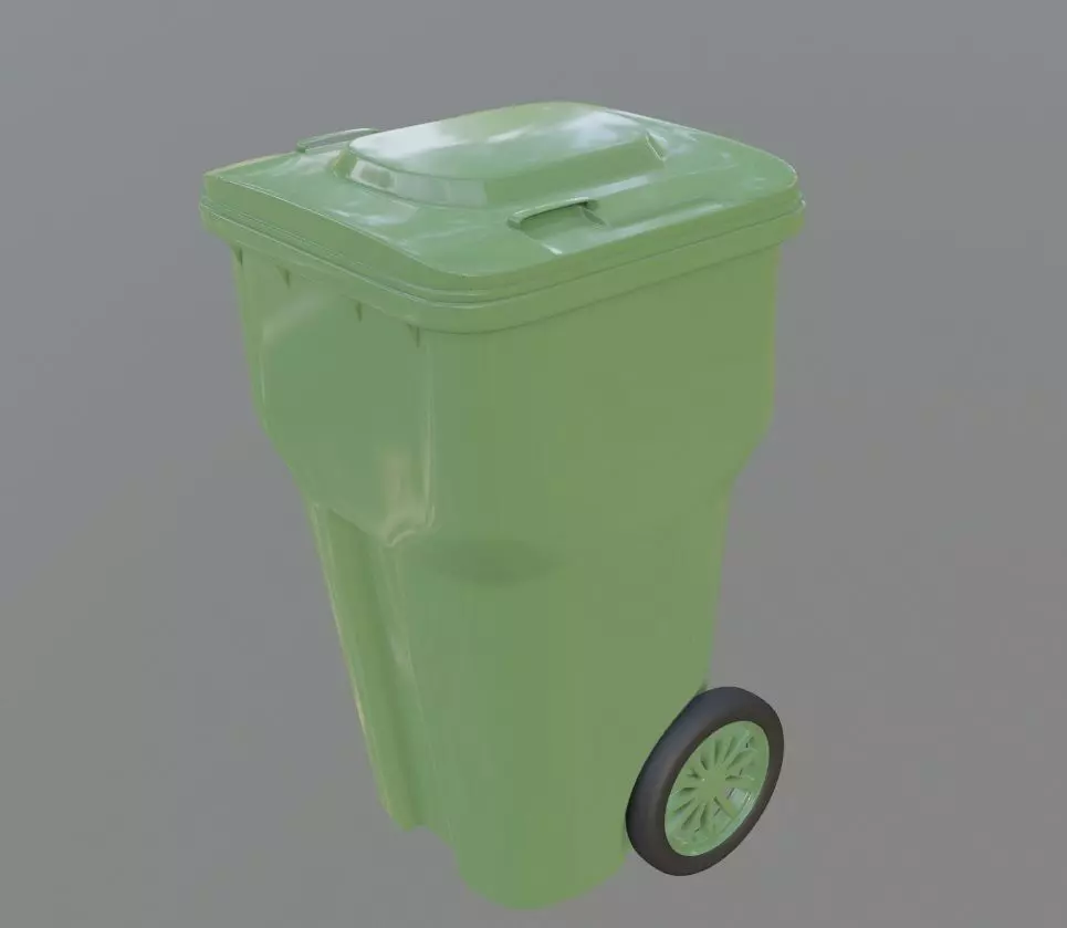 plastic gabage bin Low-poly 3D model