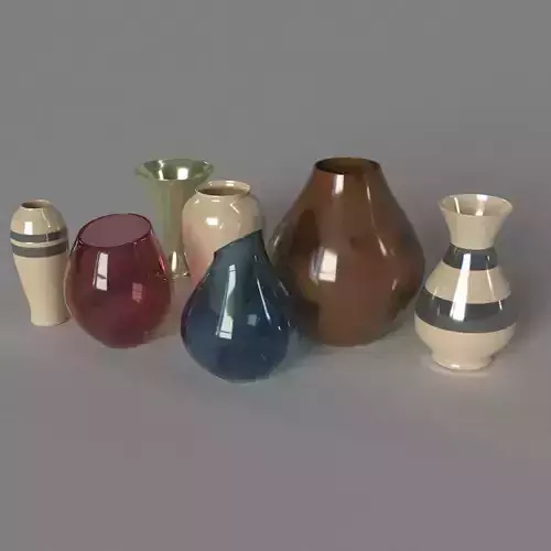 Vase Set group of different colored vases