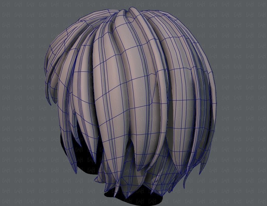 3D Hair style for boy V51 Low-poly 3D model_14