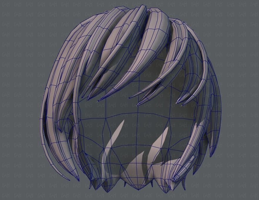 3D Hair style for boy V51 Low-poly 3D model_38