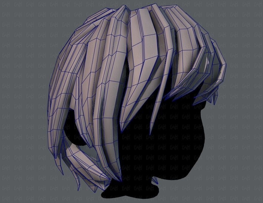 3D Hair style for boy V51 Low-poly 3D model_26