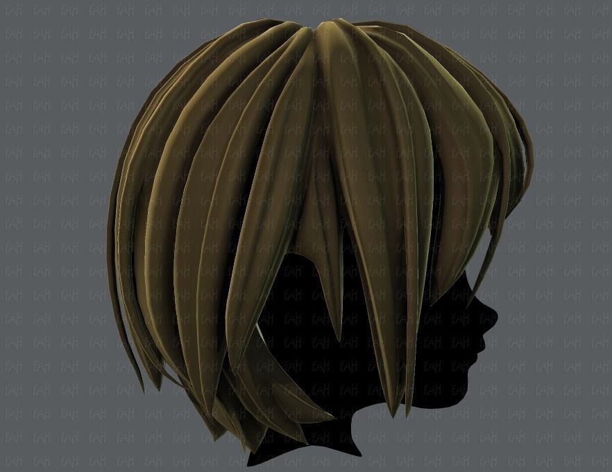 3D Hair style for boy V51 Low-poly 3D model_3