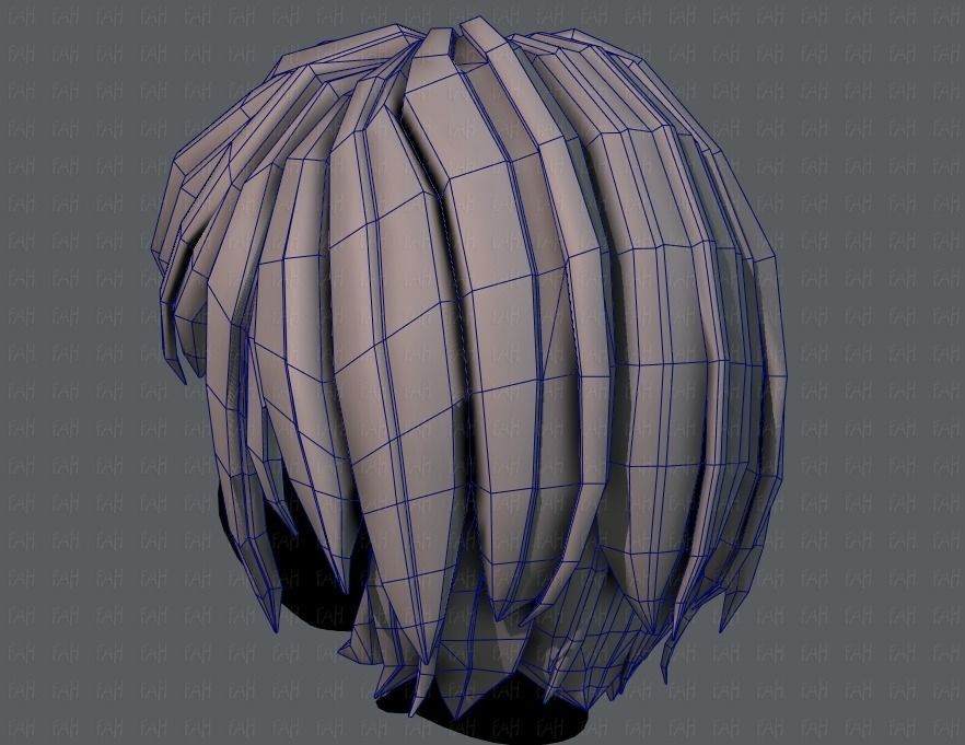 3D Hair style for boy V51 Low-poly 3D model_30