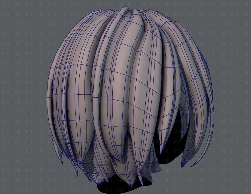 3D Hair style for boy V51 Low-poly 3D model_12
