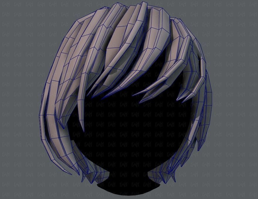 3D Hair style for boy V51 Low-poly 3D model_25