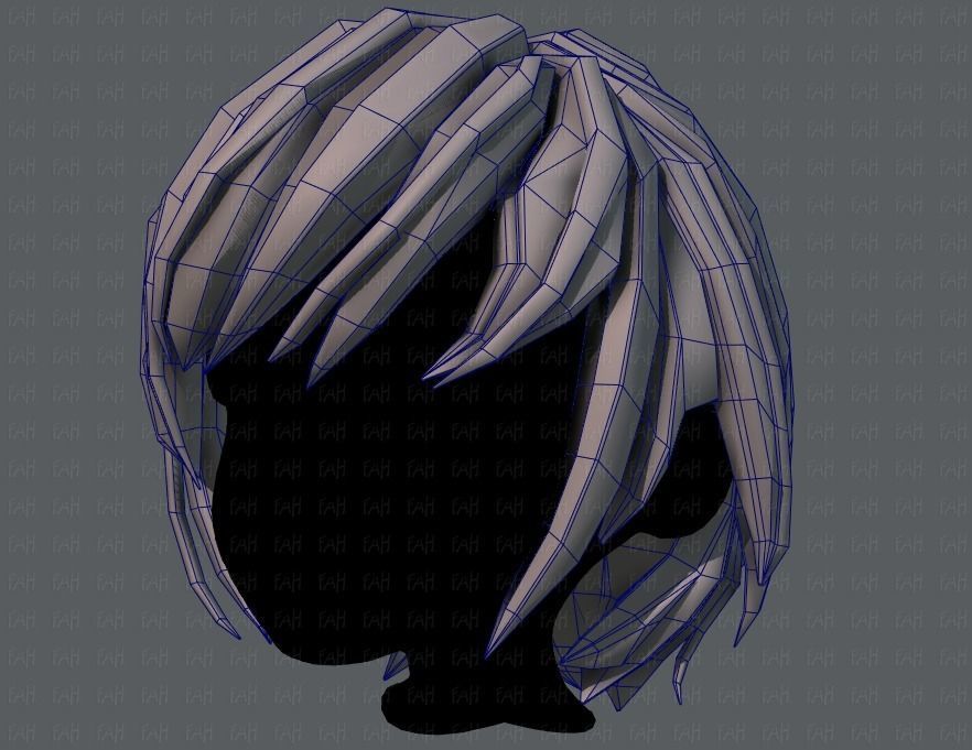 3D Hair style for boy V51 Low-poly 3D model_32