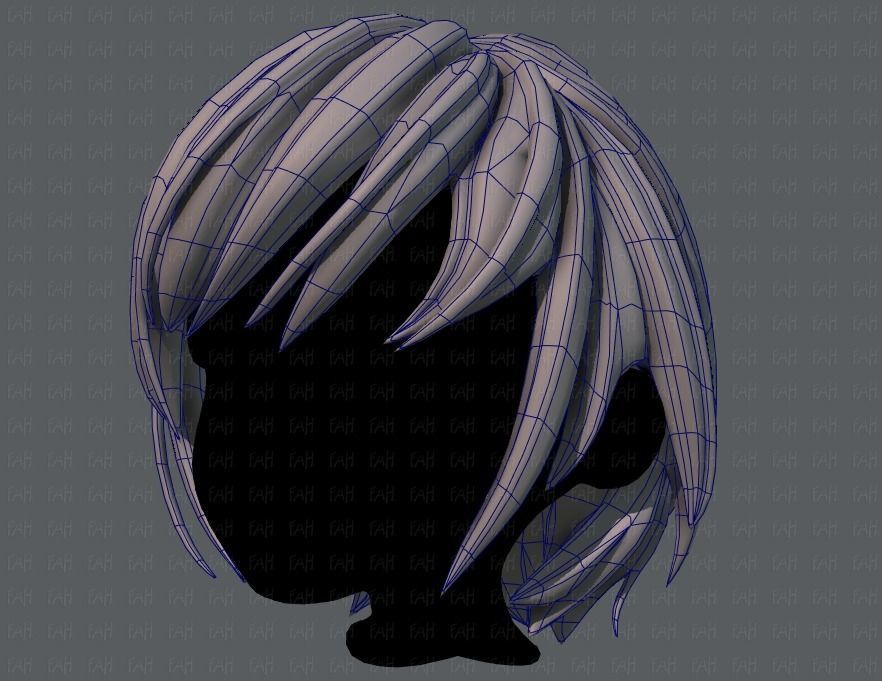 3D Hair style for boy V51 Low-poly 3D model_16
