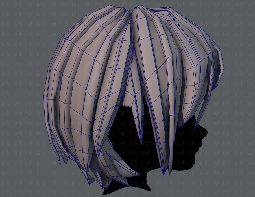 3D Hair style for boy V51 Low-poly 3D model_27