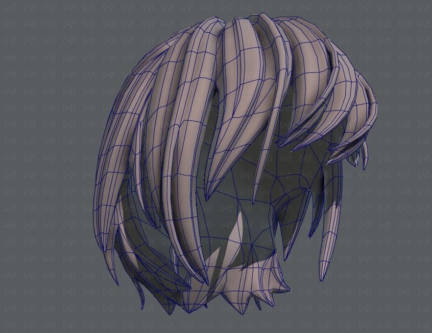 3D Hair style for boy V51 Low-poly 3D model_42
