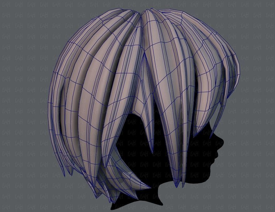 3D Hair style for boy V51 Low-poly 3D model_11