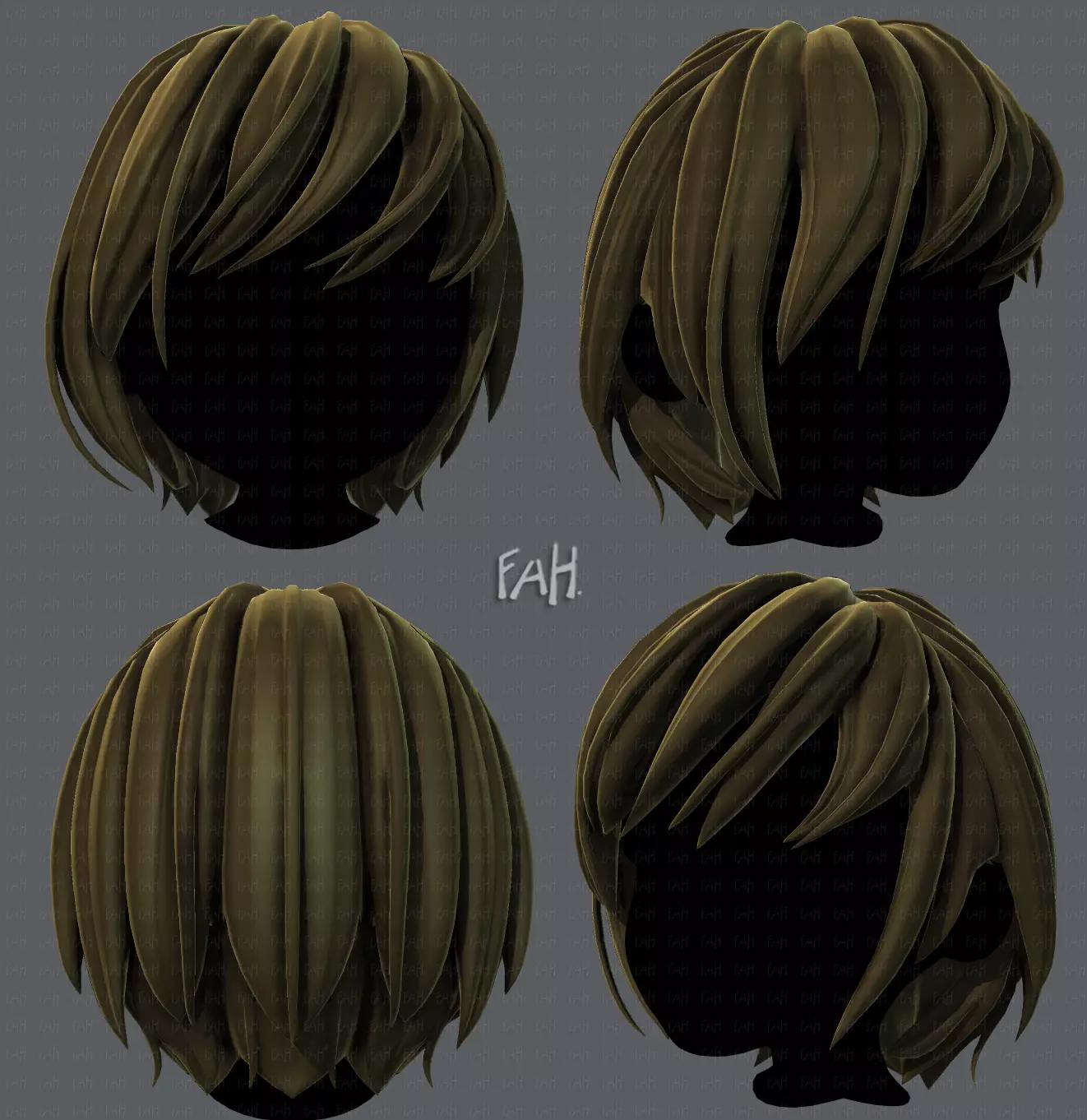 3D Hair style for boy V51 Low-poly 3D model_0