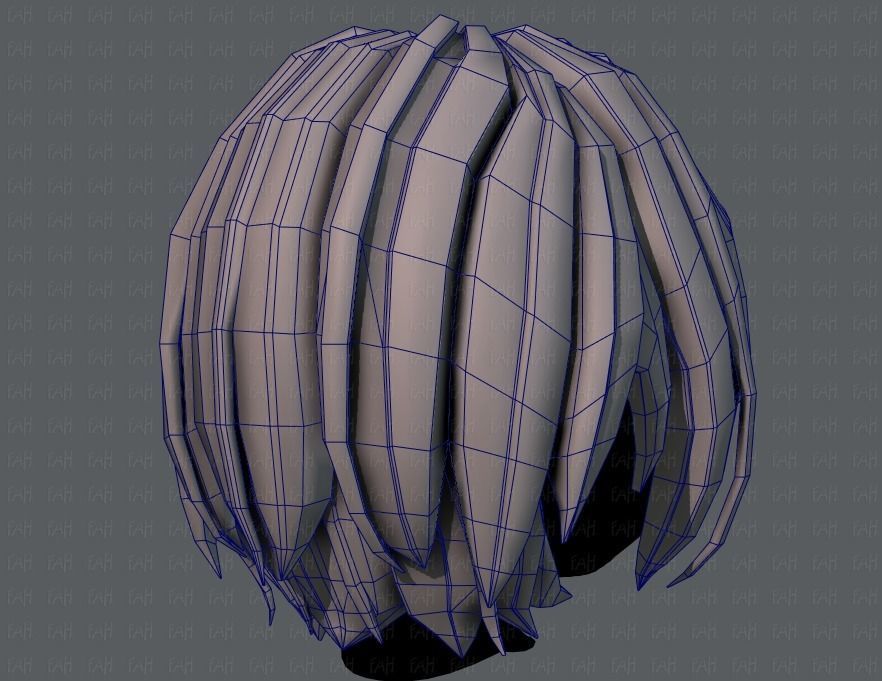 3D Hair style for boy V51 Low-poly 3D model_28