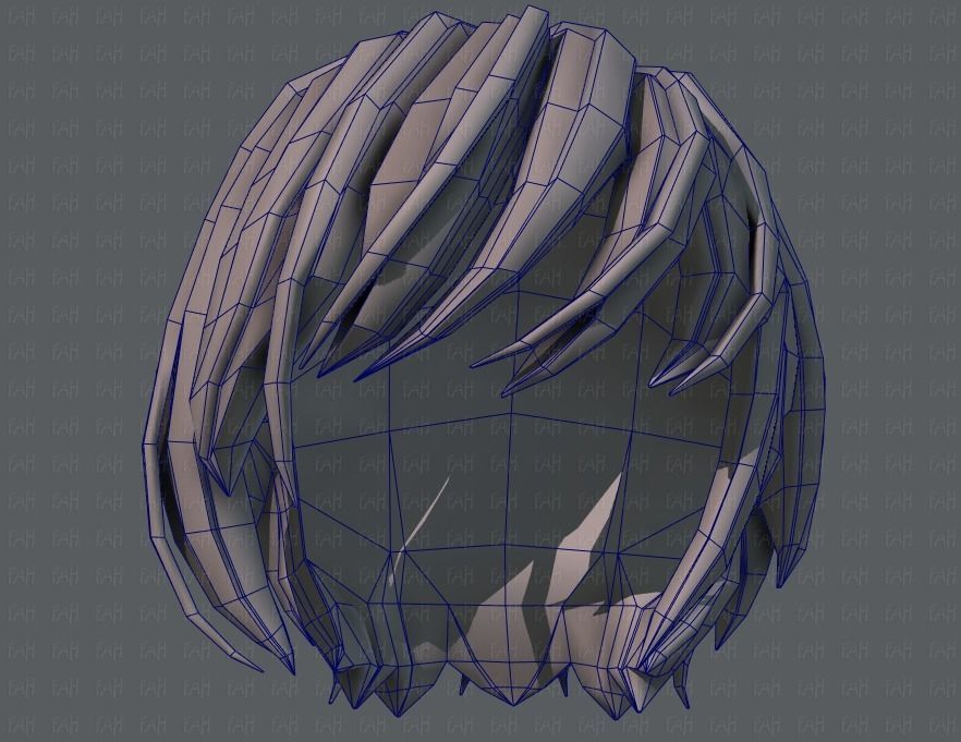 3D Hair style for boy V51 Low-poly 3D model_40