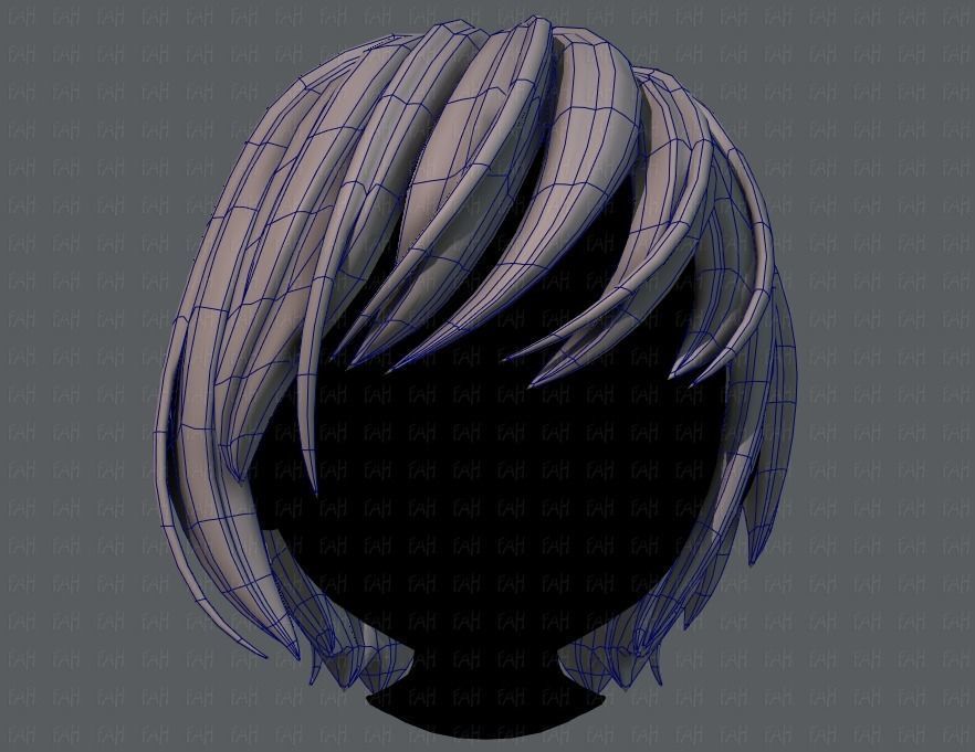 3D Hair style for boy V51 Low-poly 3D model_9