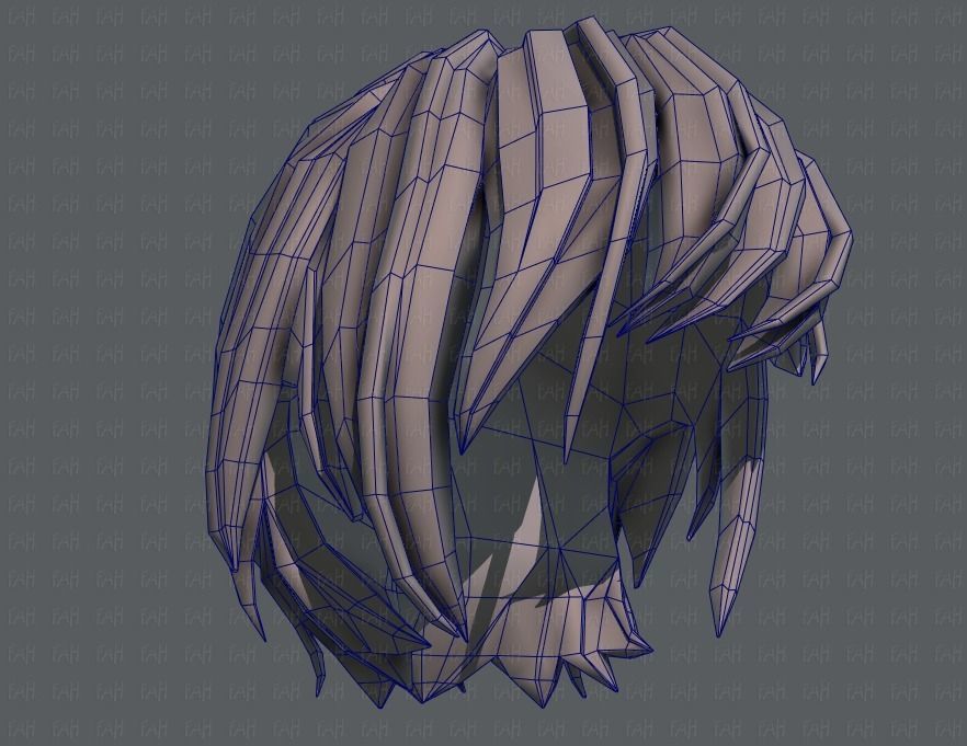 3D Hair style for boy V51 Low-poly 3D model_44