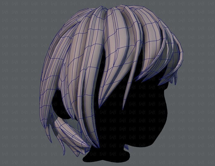 3D Hair style for boy V51 Low-poly 3D model_10