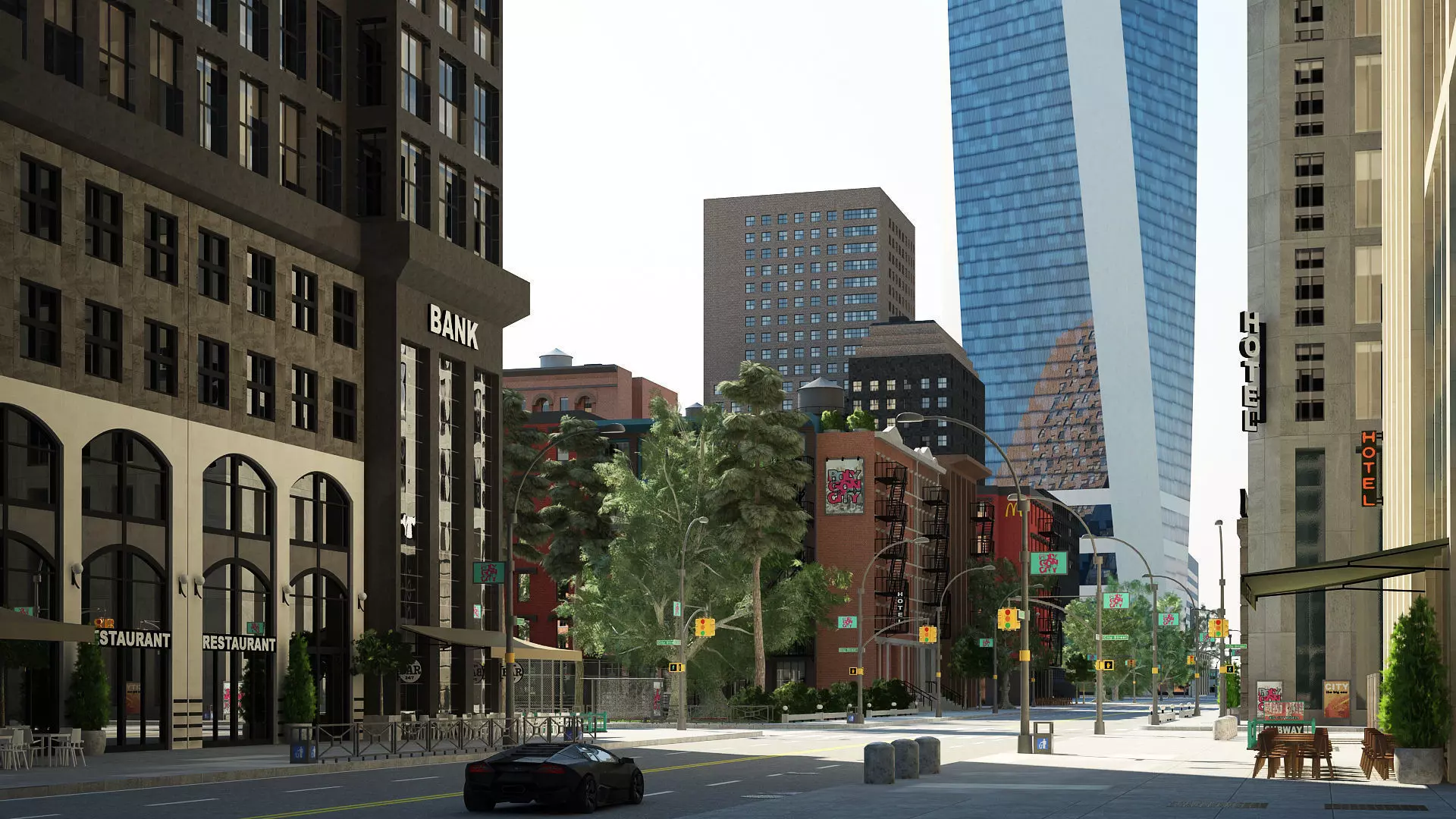 3D City Streets 3D model_0