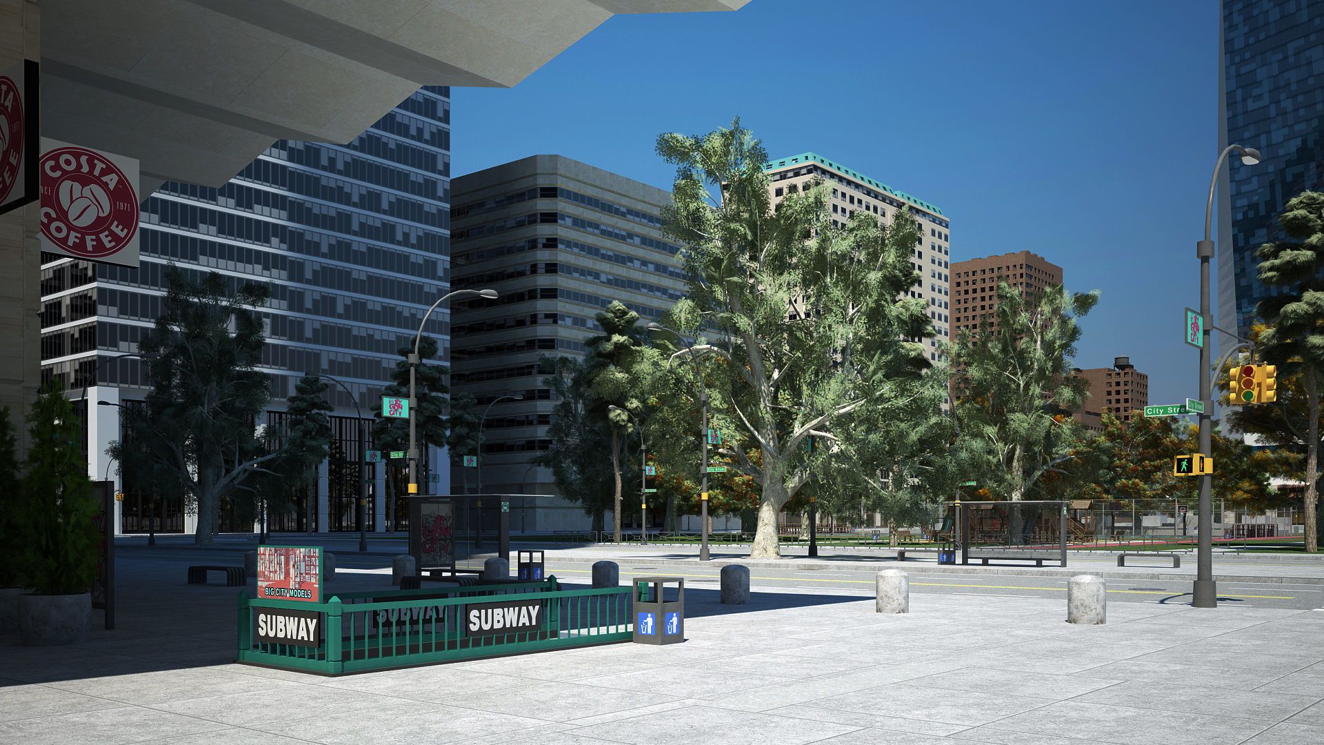 3D City Streets 3D model_7