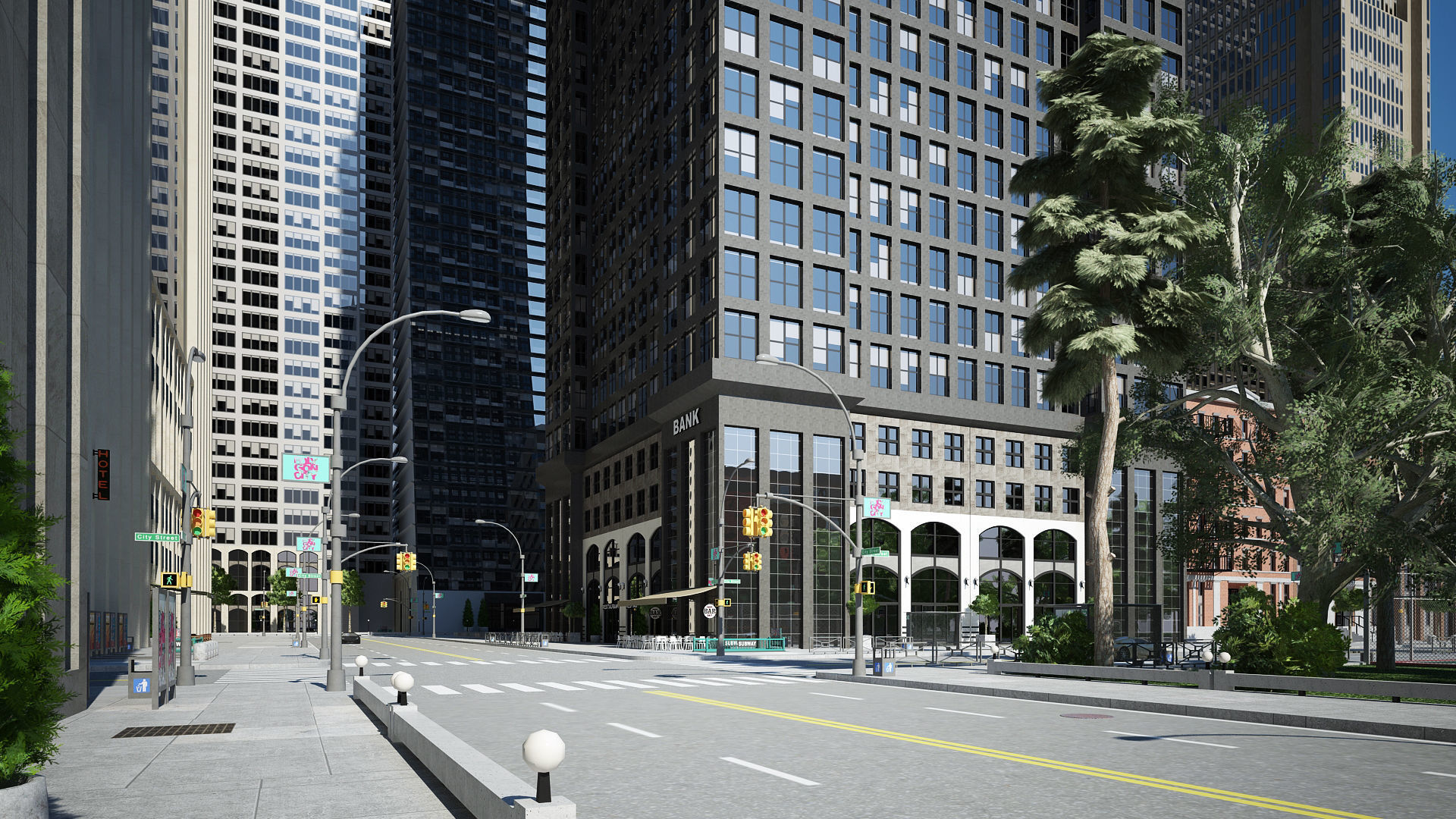 3D City Streets 3D model_4