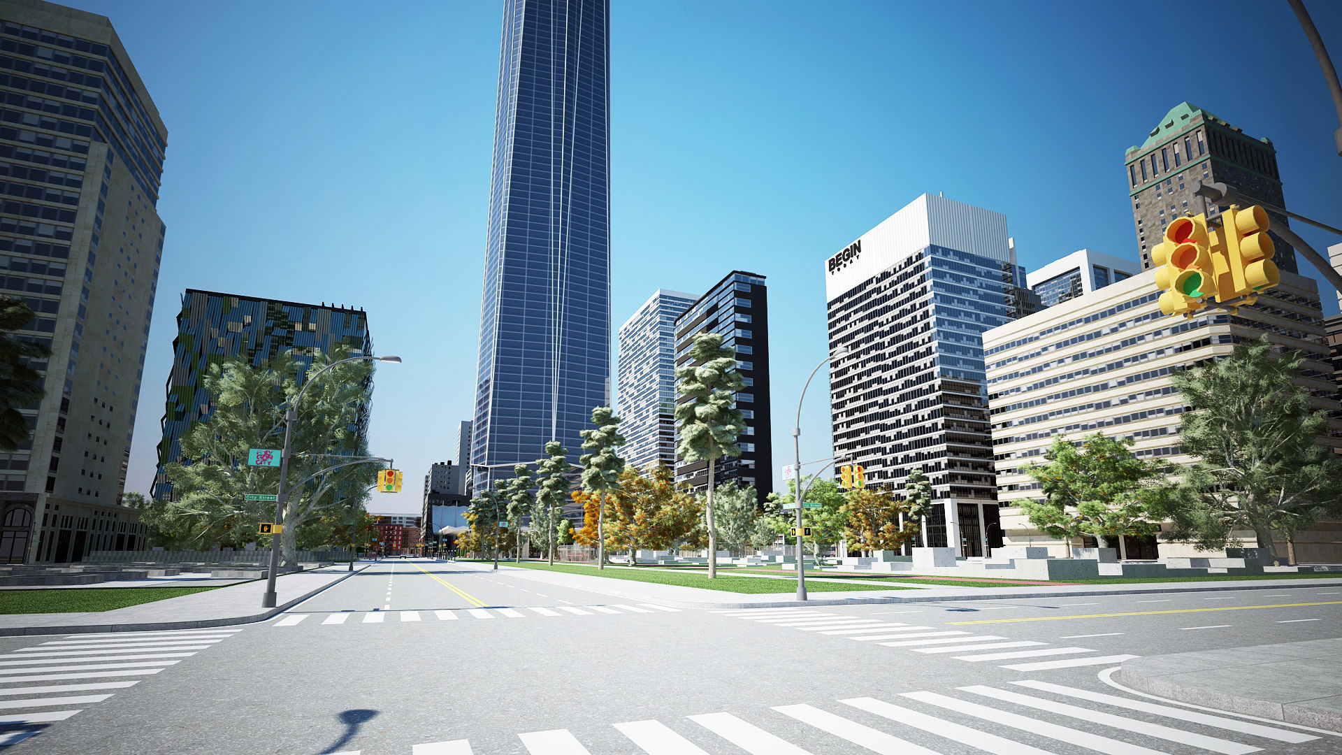 3D City Streets 3D model_5