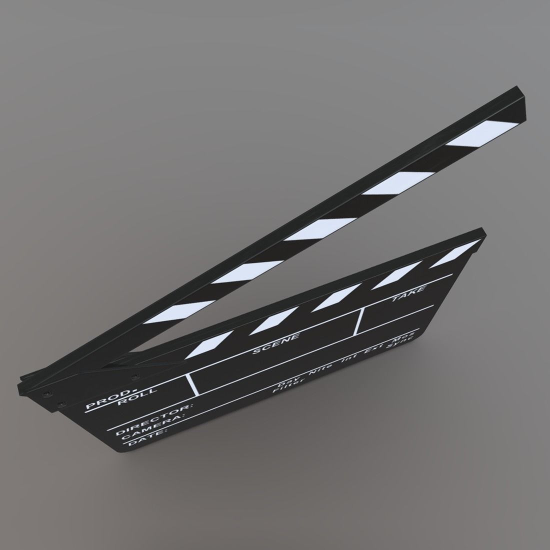 Clapperboard movie clapper board Low-poly 3D model_5