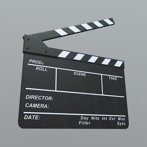 Clapperboard movie clapper board Low-poly 3D model