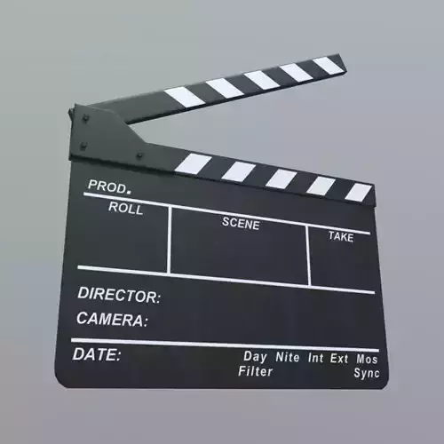 Clapperboard movie clapper board Low-poly 3D model