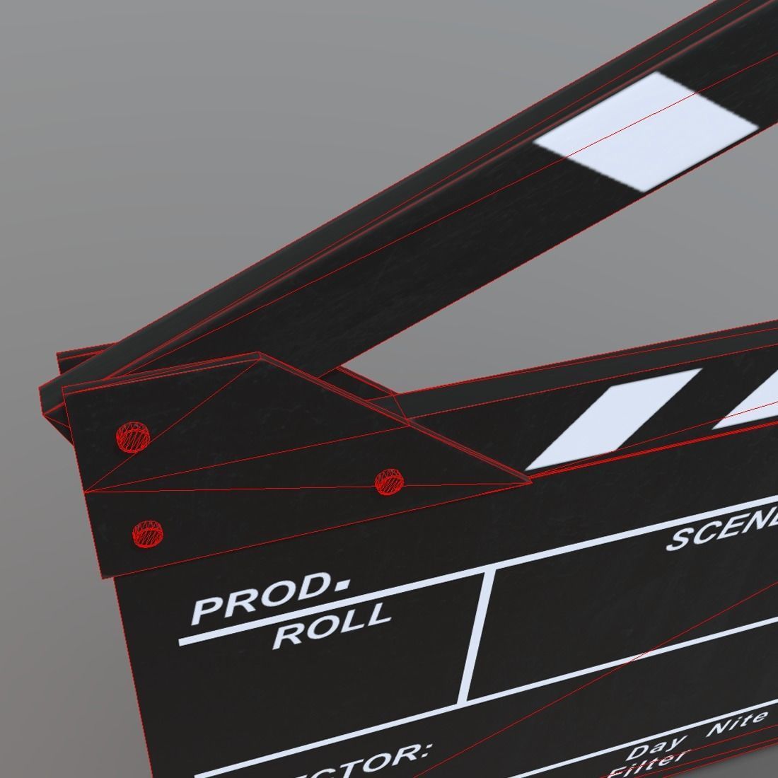 Clapperboard movie clapper board Low-poly 3D model_8
