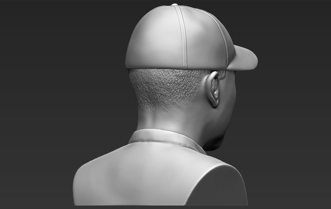 Tiger Woods bust 3D printing ready stl obj formats 3D print model_8