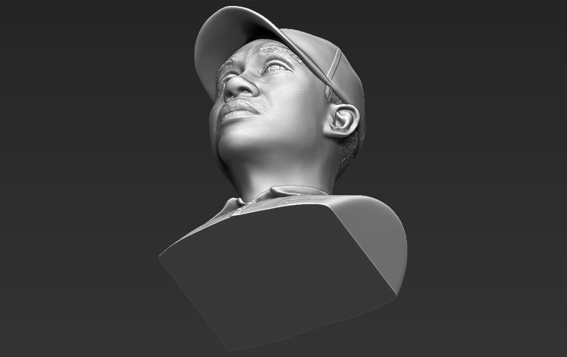 Tiger Woods bust 3D printing ready stl obj formats 3D print model_27