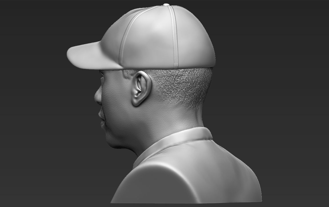 Tiger Woods bust 3D printing ready stl obj formats 3D print model_5