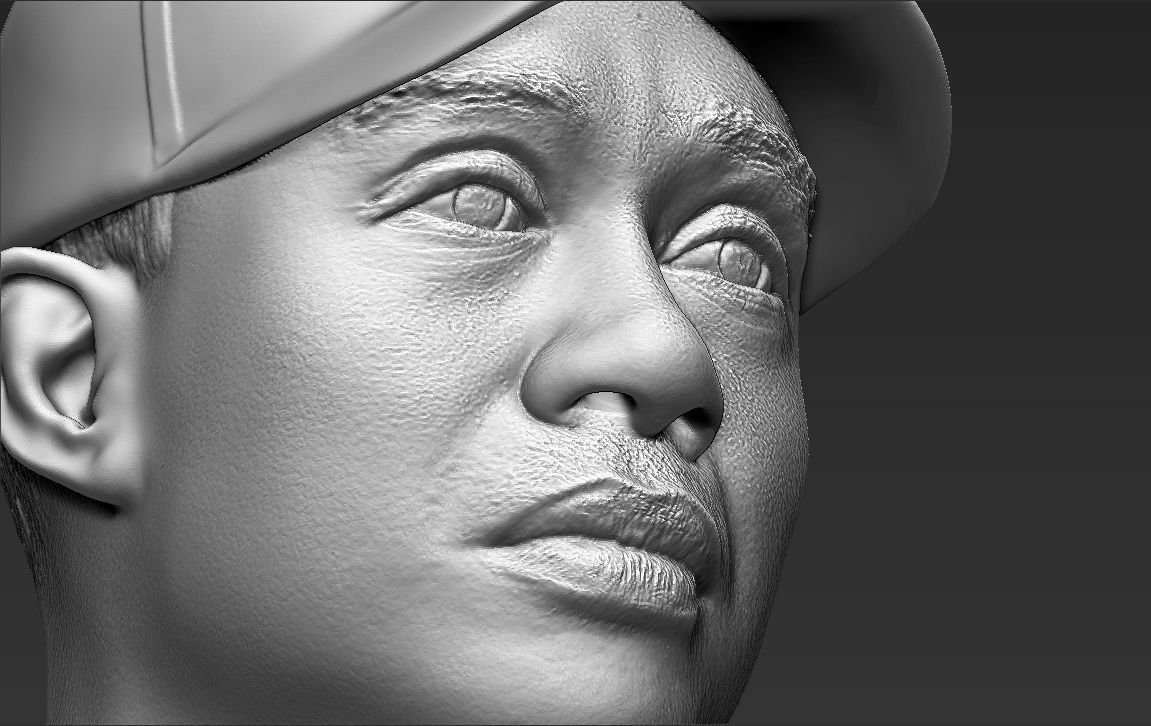 Tiger Woods bust 3D printing ready stl obj formats 3D print model_21
