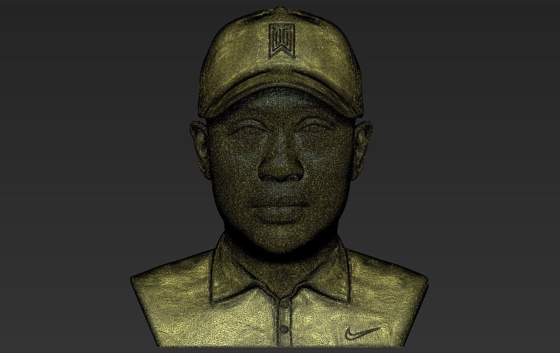 Tiger Woods bust 3D printing ready stl obj formats 3D print model_33
