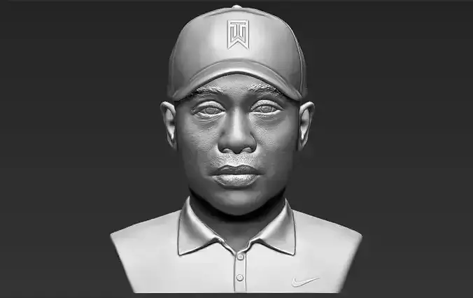 Tiger Woods bust 3D printing ready stl obj formats 3D print model