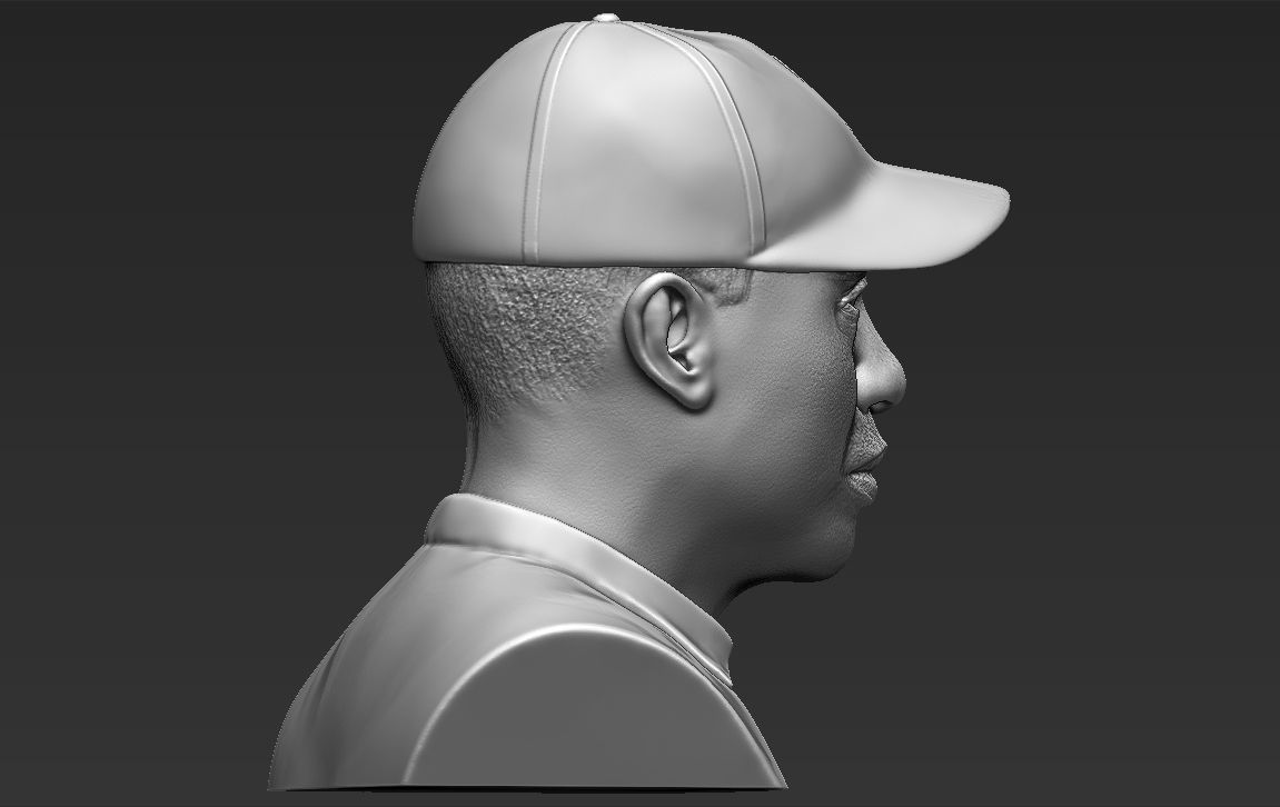 Tiger Woods bust 3D printing ready stl obj formats 3D print model_9