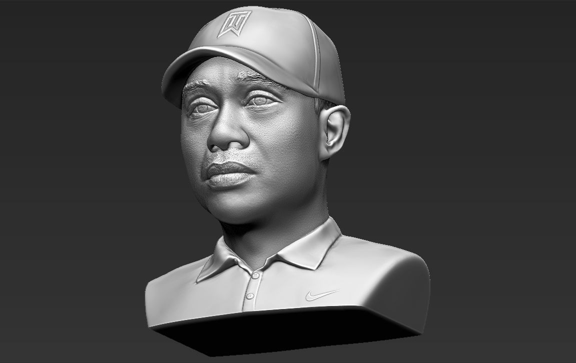 Tiger Woods bust 3D printing ready stl obj formats 3D print model_24