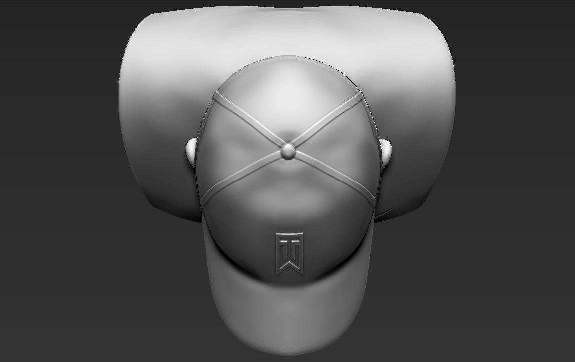 Tiger Woods bust 3D printing ready stl obj formats 3D print model_17