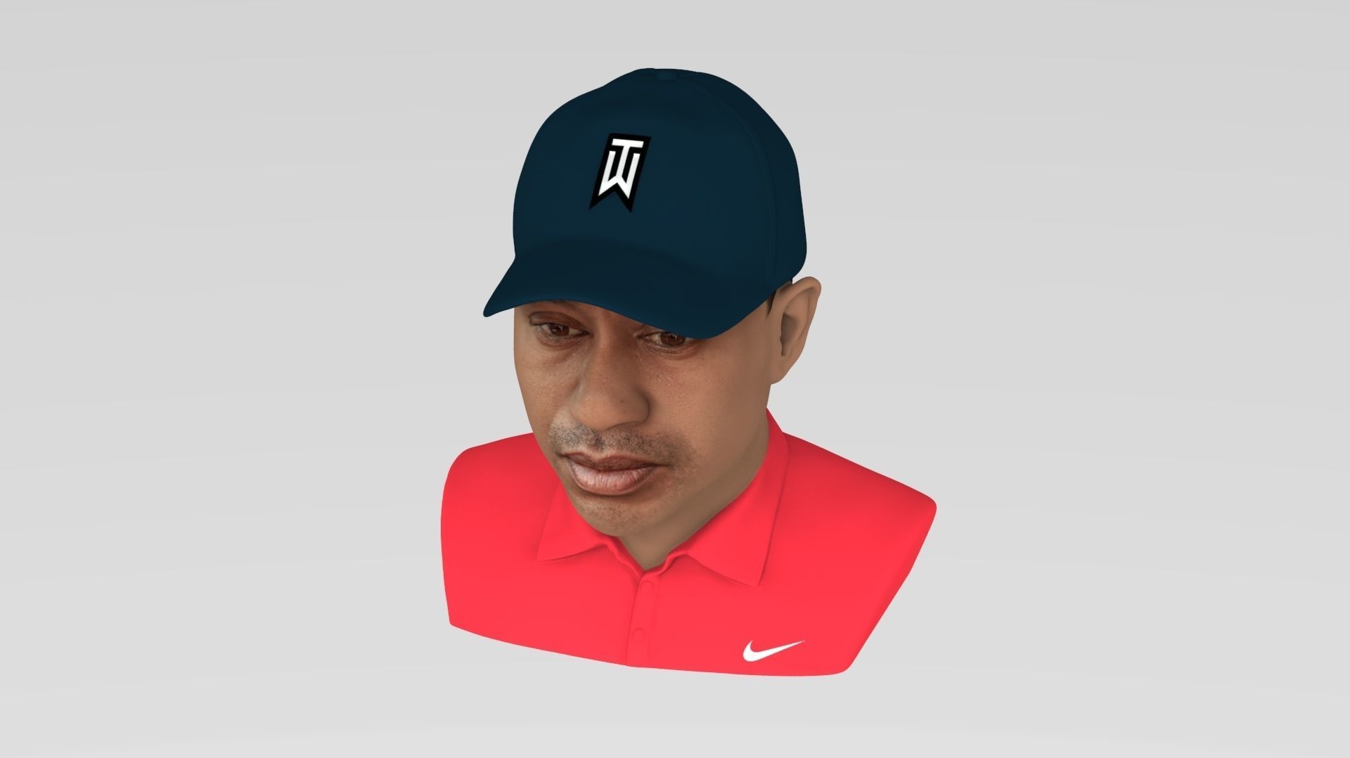 Tiger Woods bust ready for full color 3D printing 3D print model_13