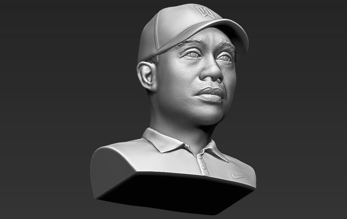 Tiger Woods bust ready for full color 3D printing 3D print model_48