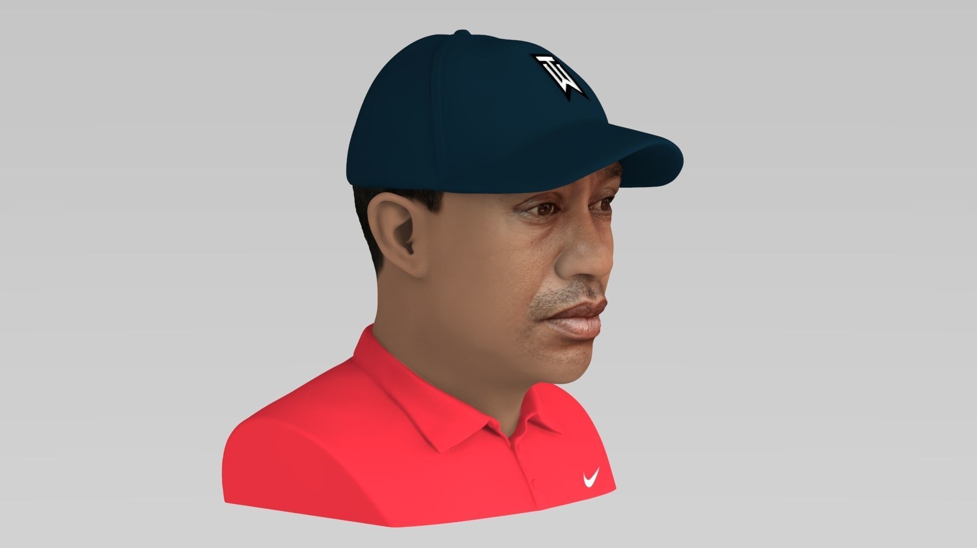 Tiger Woods bust ready for full color 3D printing 3D print model_8